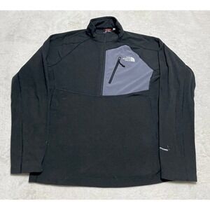 North Face Pullover Mens Medium Black Soft Shell Long Sleeve‎ 1/2 Zip Jacket